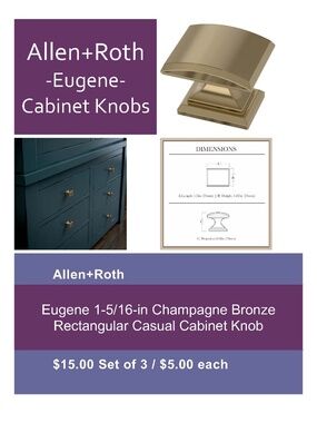 allen+roth Champagne Bronze Cabinet Knob/Set 3